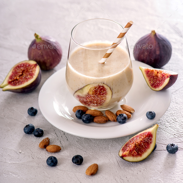 Figs Smoothie, Autumn Drink Stock Photo by alexandraanschiz PhotoDune